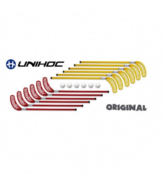 Set "UNIHOC Original" - 12 sticks van 80 cm + 6 ballen