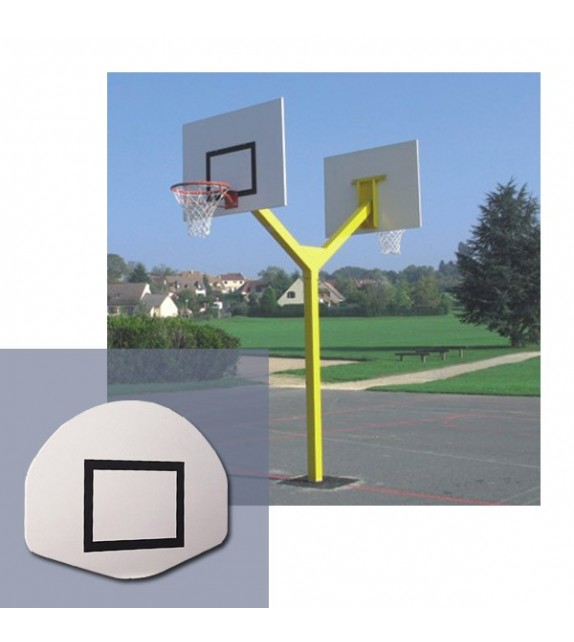 Basketbalpaal met twee borden - Halve maan