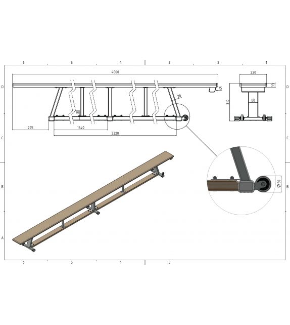 Banc structure métal, pin massif et roulettes (h 31cm l 24cm) Banc structure métal, pin massif et roulettes (h 31cm l 24cm)