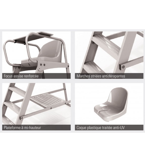 Chaise d'arbitre de tennis aluminium Chaise d'arbitre de tennis aluminium