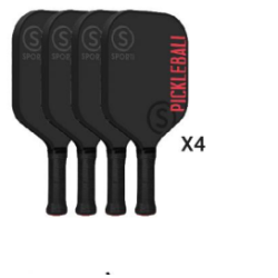 Pickleball rackets van glasvezel - set van 4