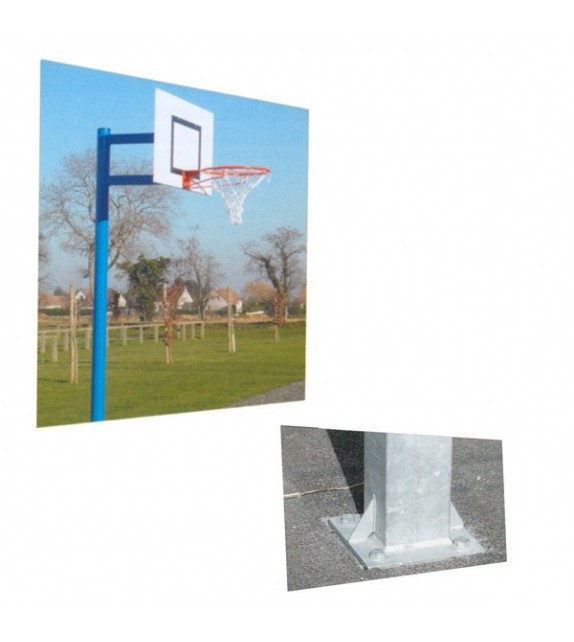 Paire poteaux basket scel direct 2.6m dép 0.6m