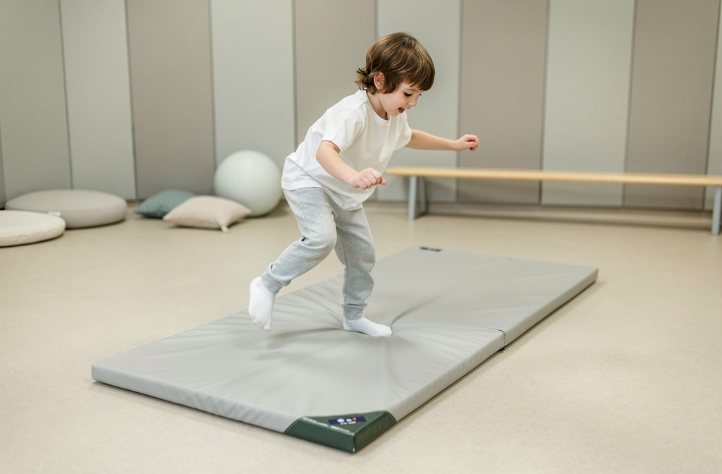 Therapiemat gebruikt tijdens PMT-oefeningen voor kinderen met autisme