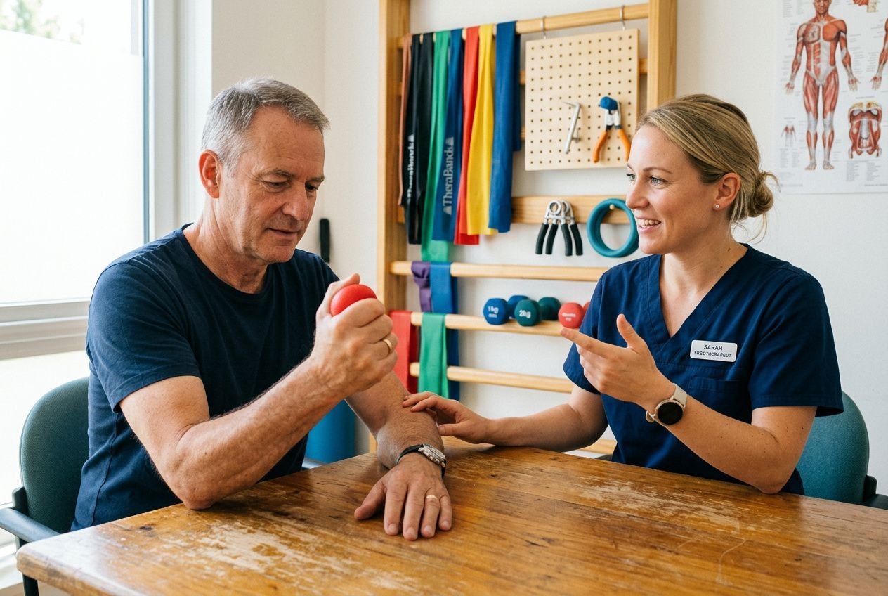 Ergotherapie handkrachttraining met stressbal