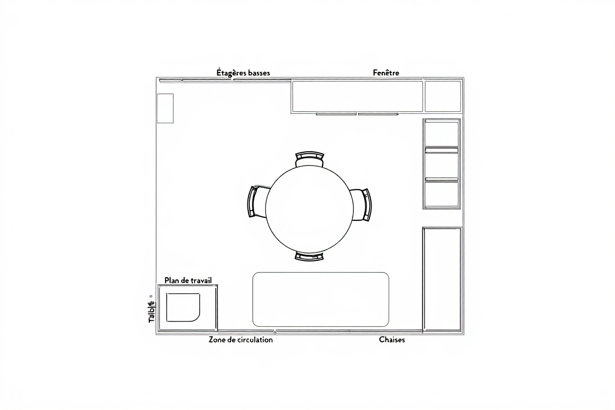 Plan d'organisation du coin repas