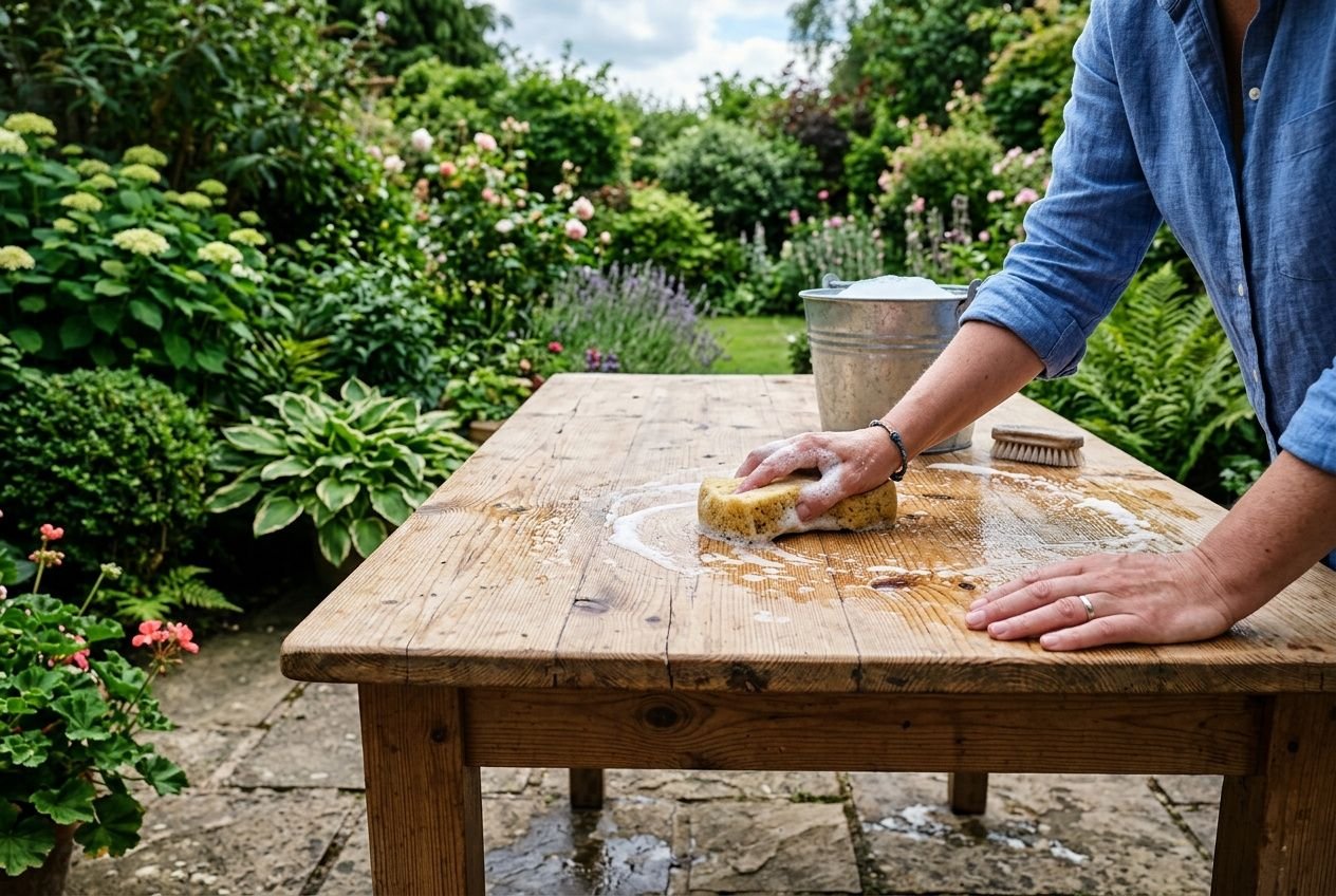 Entretenir une table en pin d'extérieur : guide complet